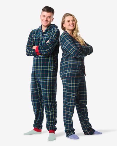 War-Child-Onesie f&uuml;r Erwachsene, Karomuster dunkelblau - 23400535DARKBLUE - HEMA